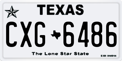 TX license plate CXG6486