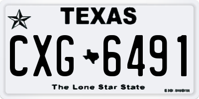 TX license plate CXG6491