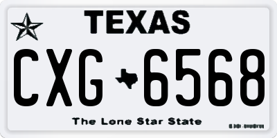 TX license plate CXG6568