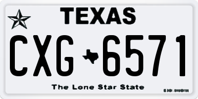 TX license plate CXG6571