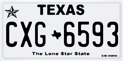 TX license plate CXG6593