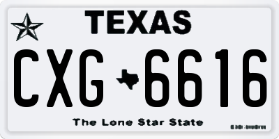 TX license plate CXG6616