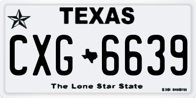 TX license plate CXG6639