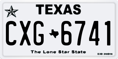 TX license plate CXG6741