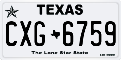 TX license plate CXG6759