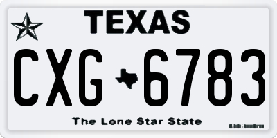 TX license plate CXG6783