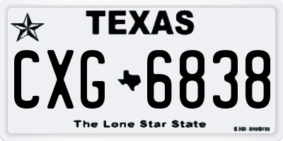 TX license plate CXG6838