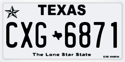 TX license plate CXG6871