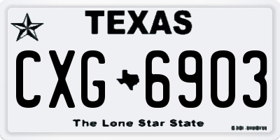 TX license plate CXG6903
