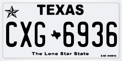 TX license plate CXG6936