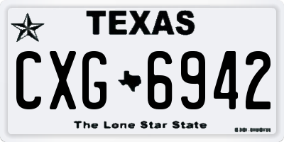 TX license plate CXG6942