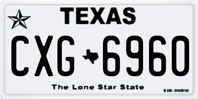 TX license plate CXG6960
