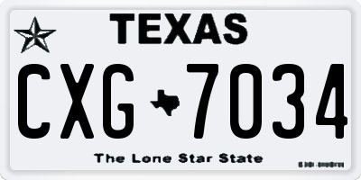 TX license plate CXG7034