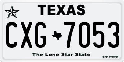 TX license plate CXG7053