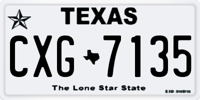 TX license plate CXG7135