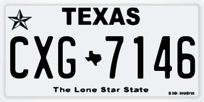 TX license plate CXG7146