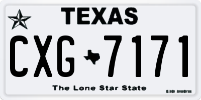 TX license plate CXG7171