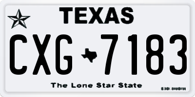 TX license plate CXG7183