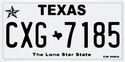 TX license plate CXG7185