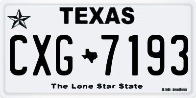 TX license plate CXG7193