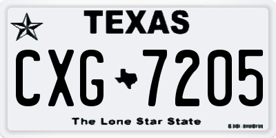 TX license plate CXG7205