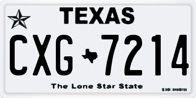 TX license plate CXG7214