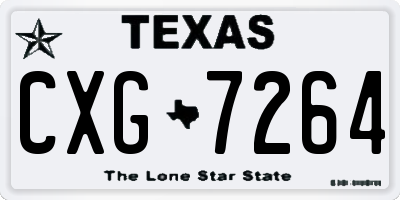 TX license plate CXG7264