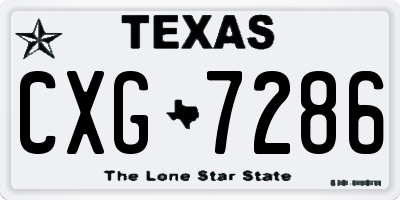 TX license plate CXG7286