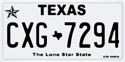 TX license plate CXG7294