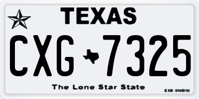 TX license plate CXG7325