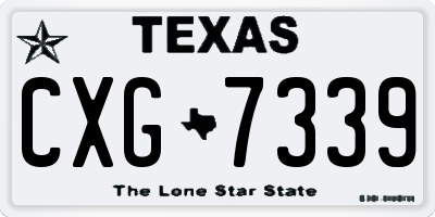 TX license plate CXG7339
