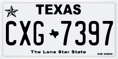 TX license plate CXG7397