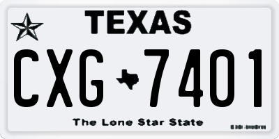 TX license plate CXG7401