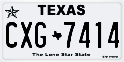 TX license plate CXG7414
