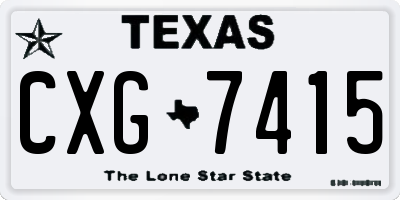 TX license plate CXG7415