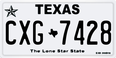 TX license plate CXG7428