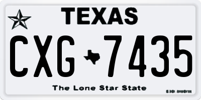 TX license plate CXG7435