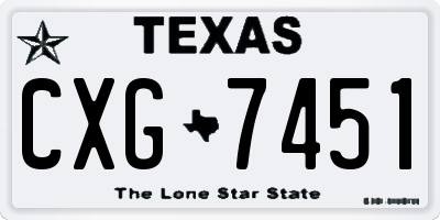 TX license plate CXG7451