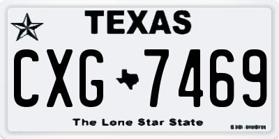 TX license plate CXG7469