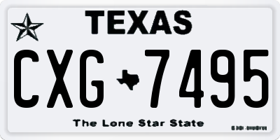 TX license plate CXG7495