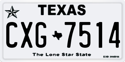 TX license plate CXG7514
