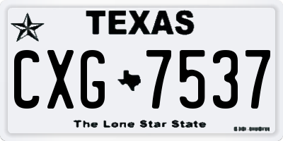 TX license plate CXG7537