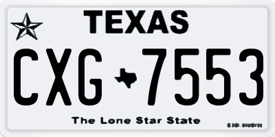 TX license plate CXG7553