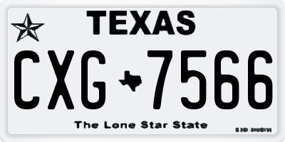 TX license plate CXG7566