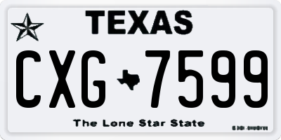 TX license plate CXG7599