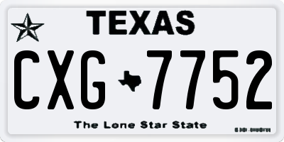TX license plate CXG7752