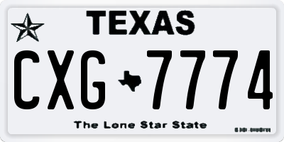 TX license plate CXG7774