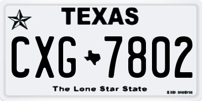 TX license plate CXG7802