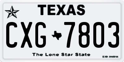 TX license plate CXG7803