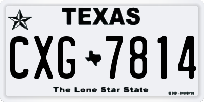 TX license plate CXG7814